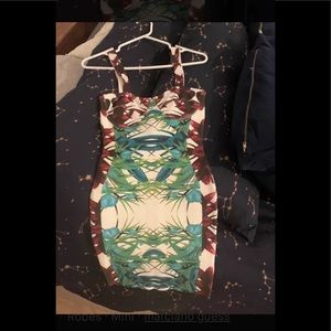 Bandage dress tropical print